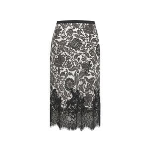 Gold Hawk Black Paisley Silk Midi Skirt Sz L NWT
